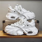 Men's Futuristic Chunky Sneakers – White Avant-Garde Statement Shoes
